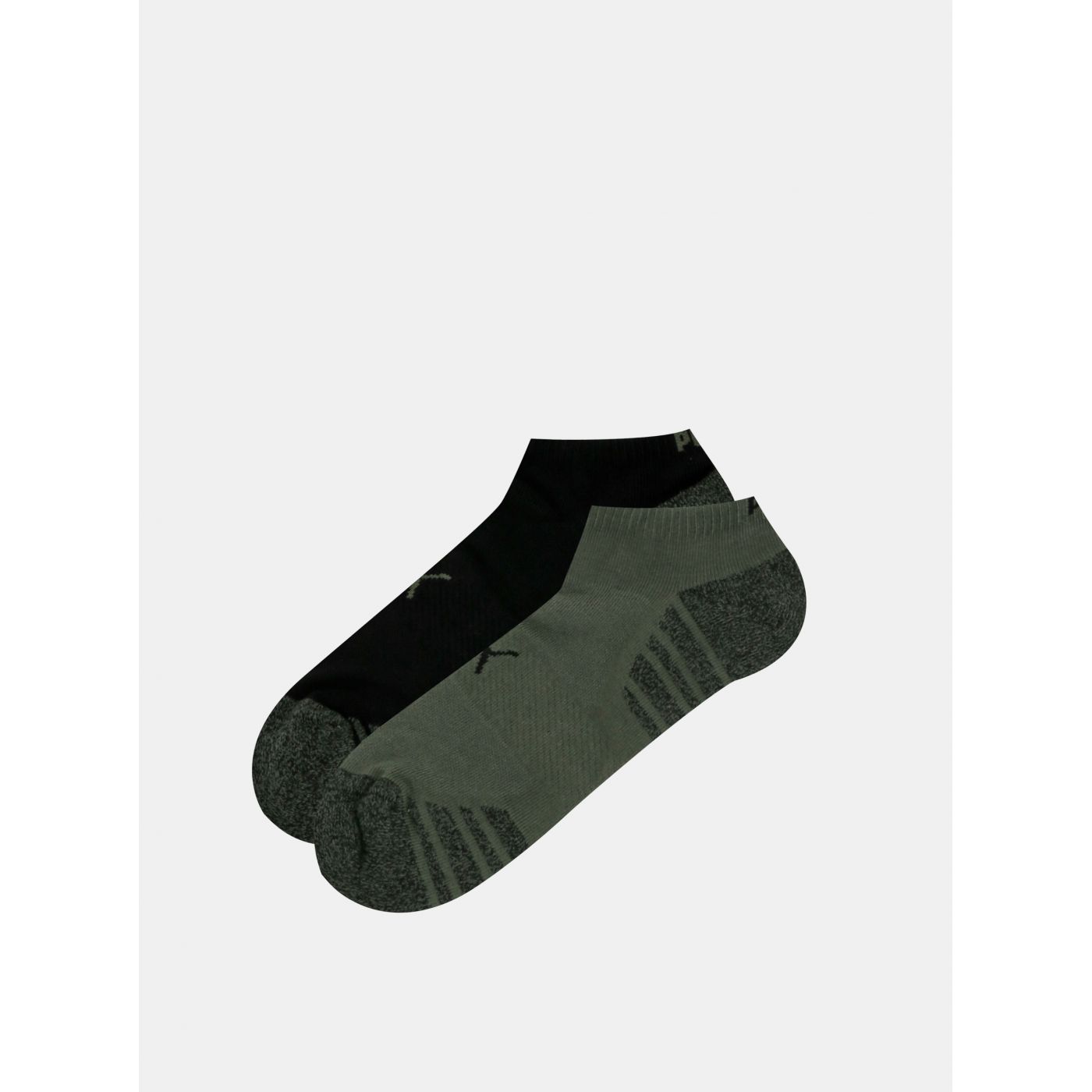 Set of two pairs of low socks in grey and black Puma