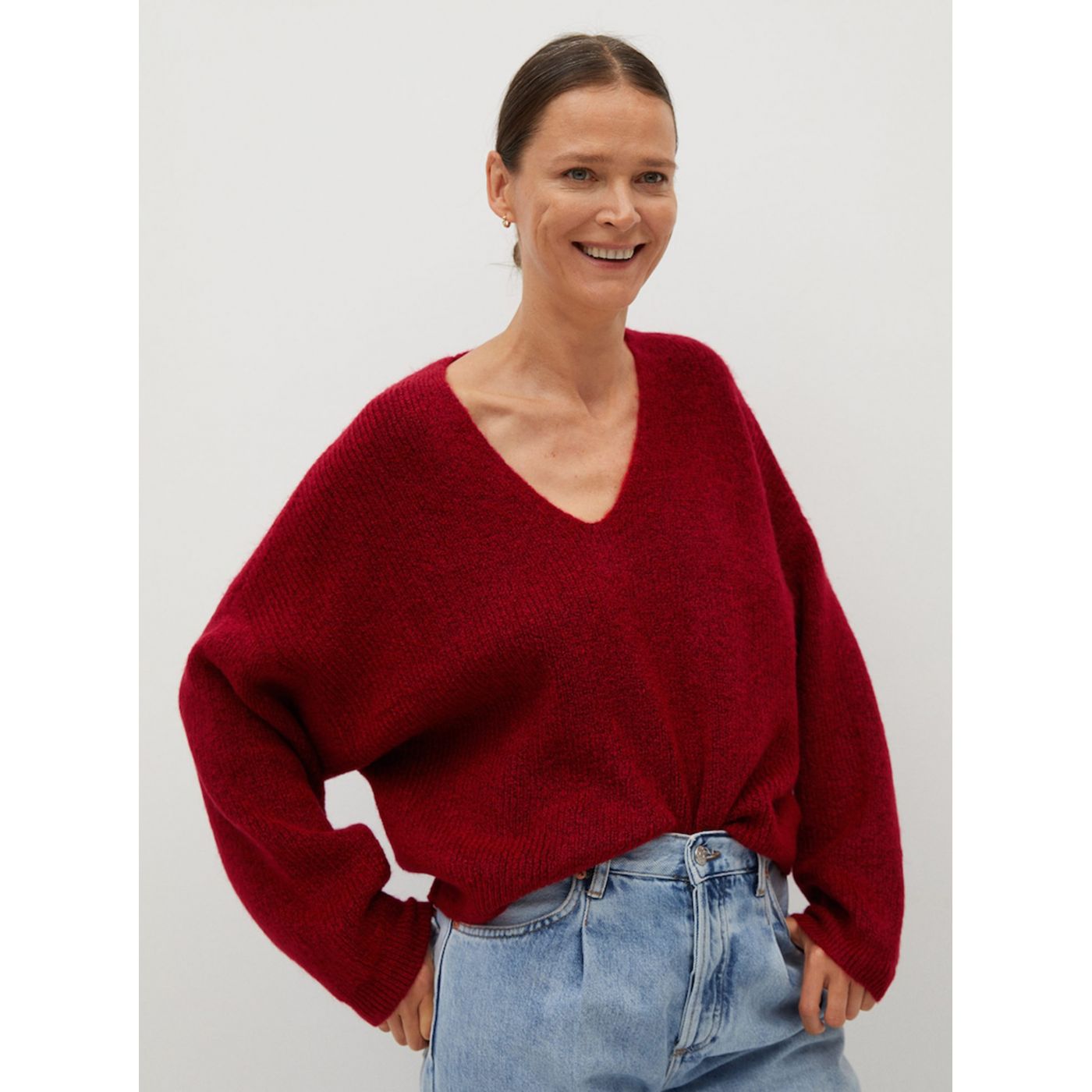 Mango Picky Burgundy Free Sweater