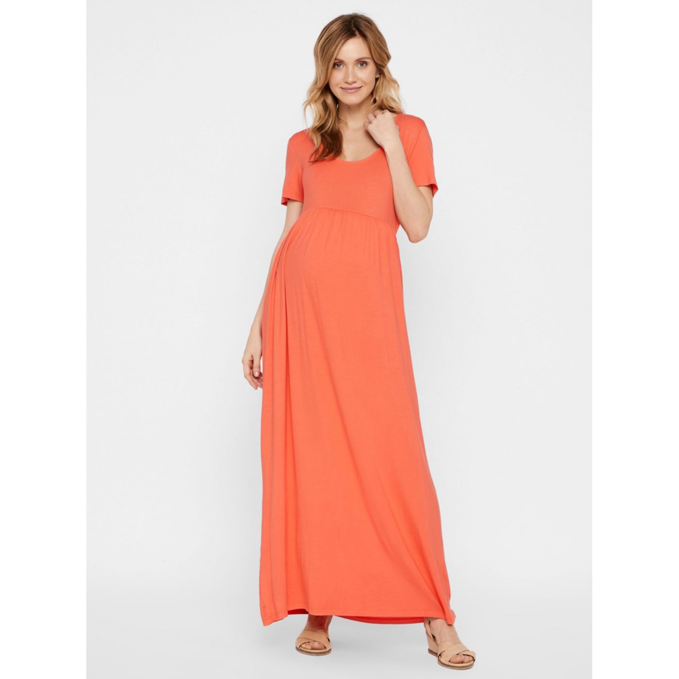 Orange Maternity Maxi dress Mama.licious Tatianna