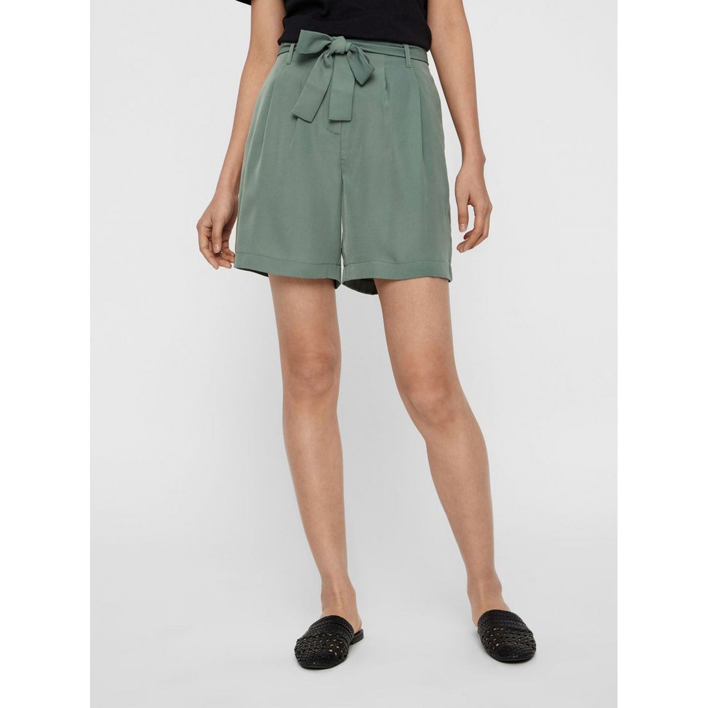 Vero MODA Selina High Waist Green Shorts