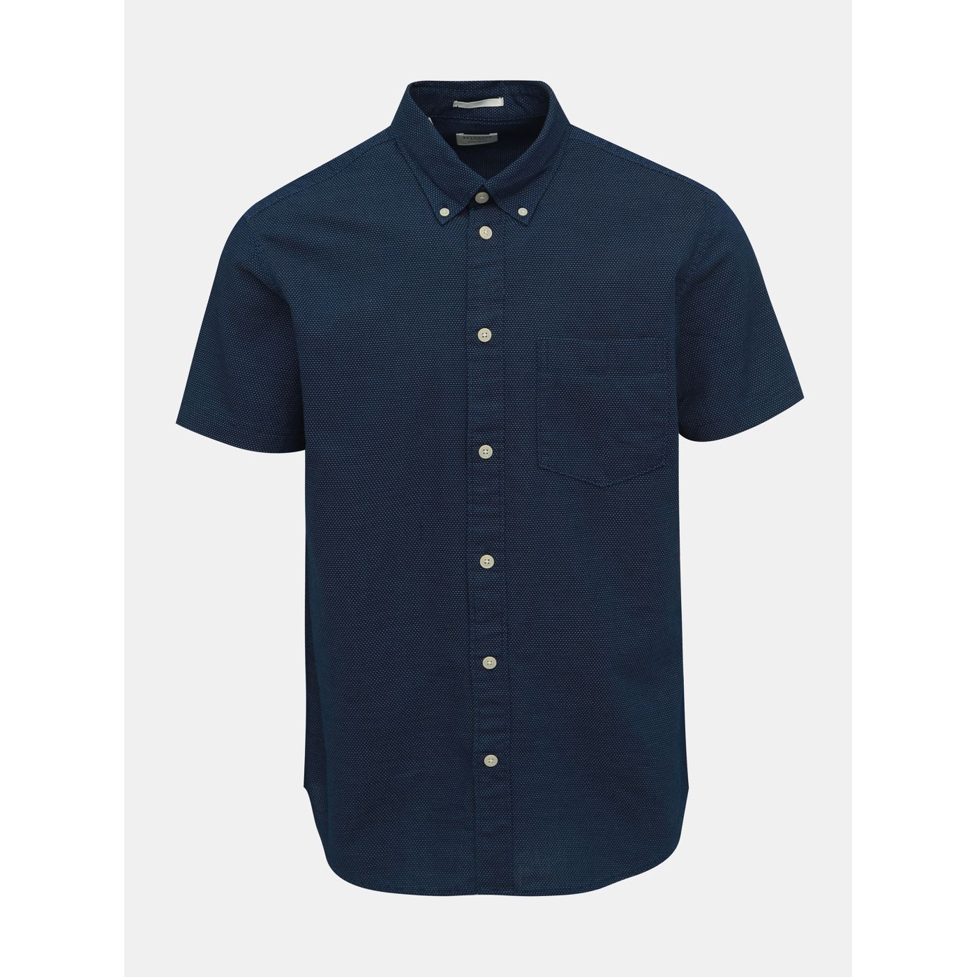 Dark Blue Patterned Regular Fit Shirt Selected By Homme Reglandon