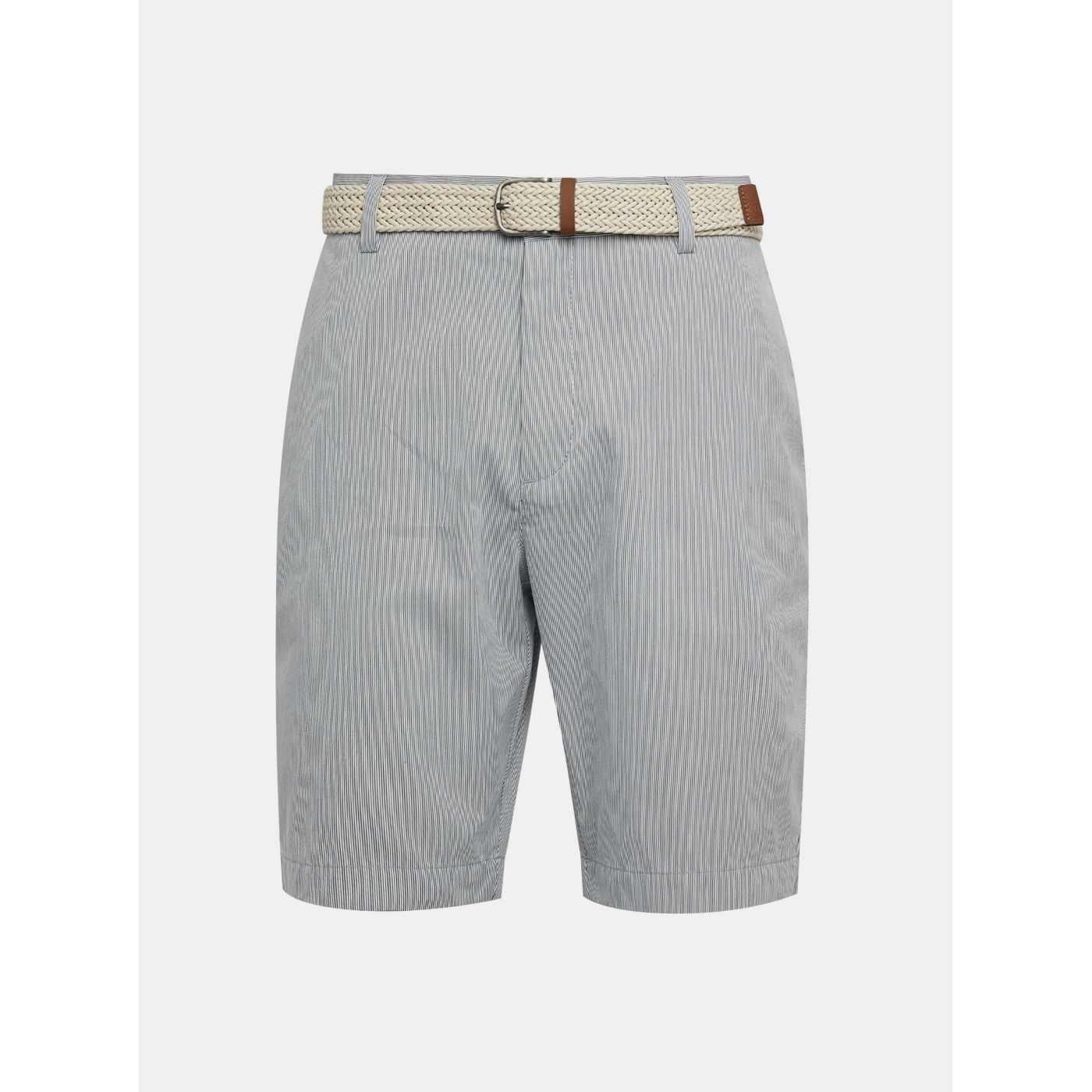 Light grey striped shorts with Burton Menswear London belt