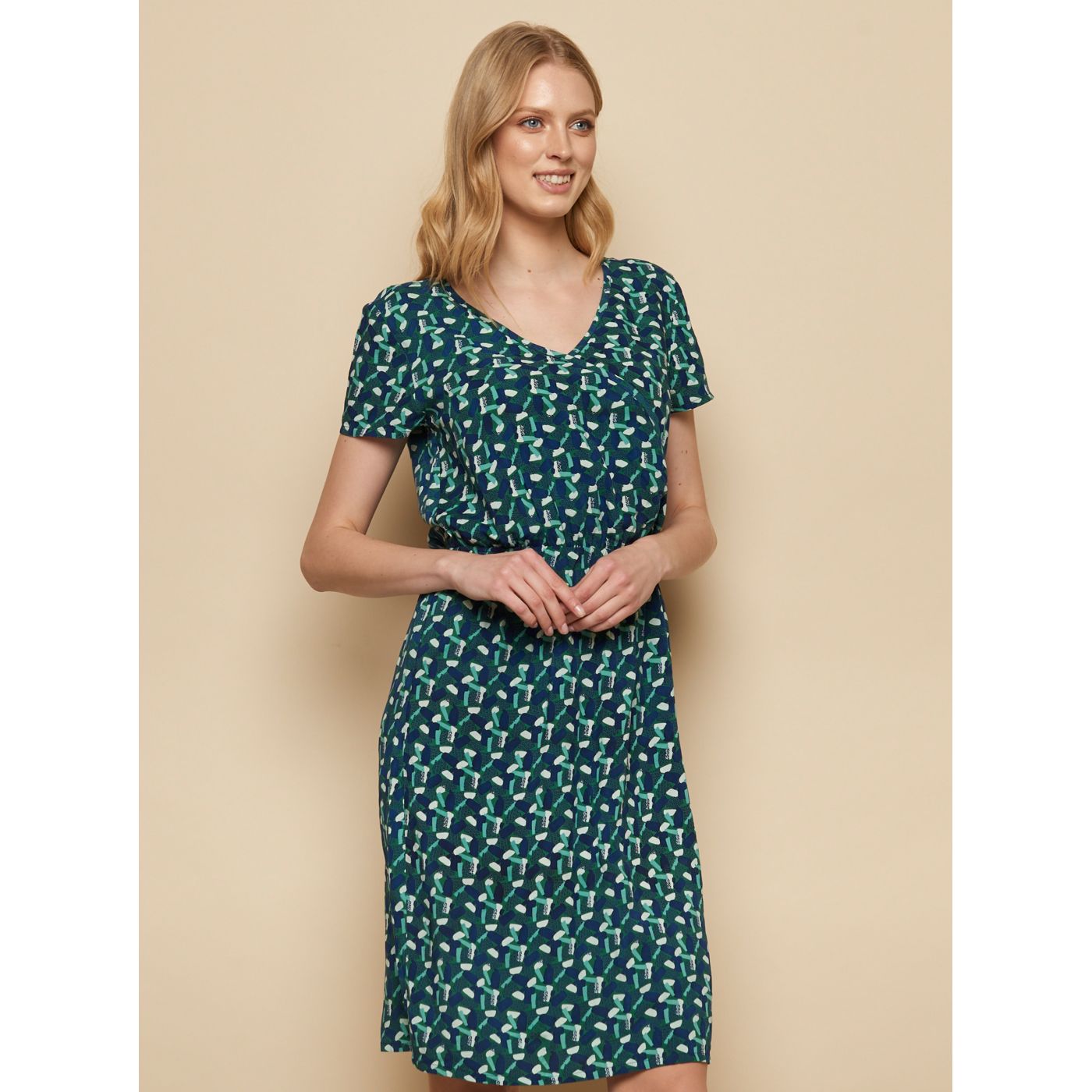 Green-blue patterned dress Tranquillo Madiba