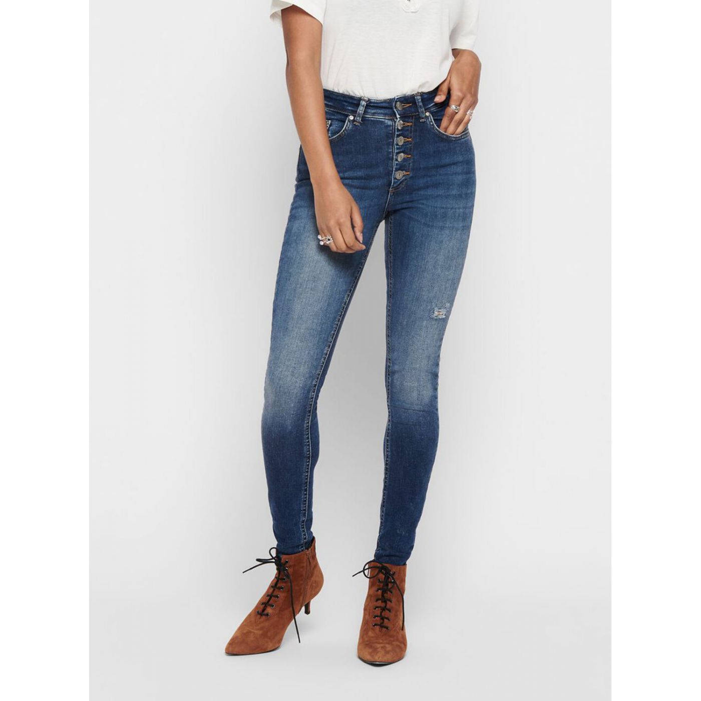 Blue Cropped Skinny Fit Jeans ONLY Blush