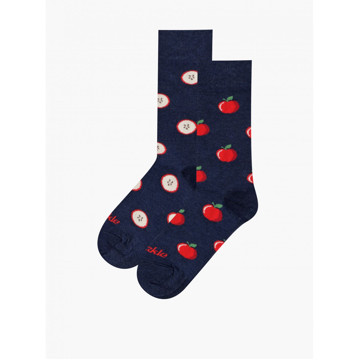 Dark Blue Patterned Socks Fusakle Apple
