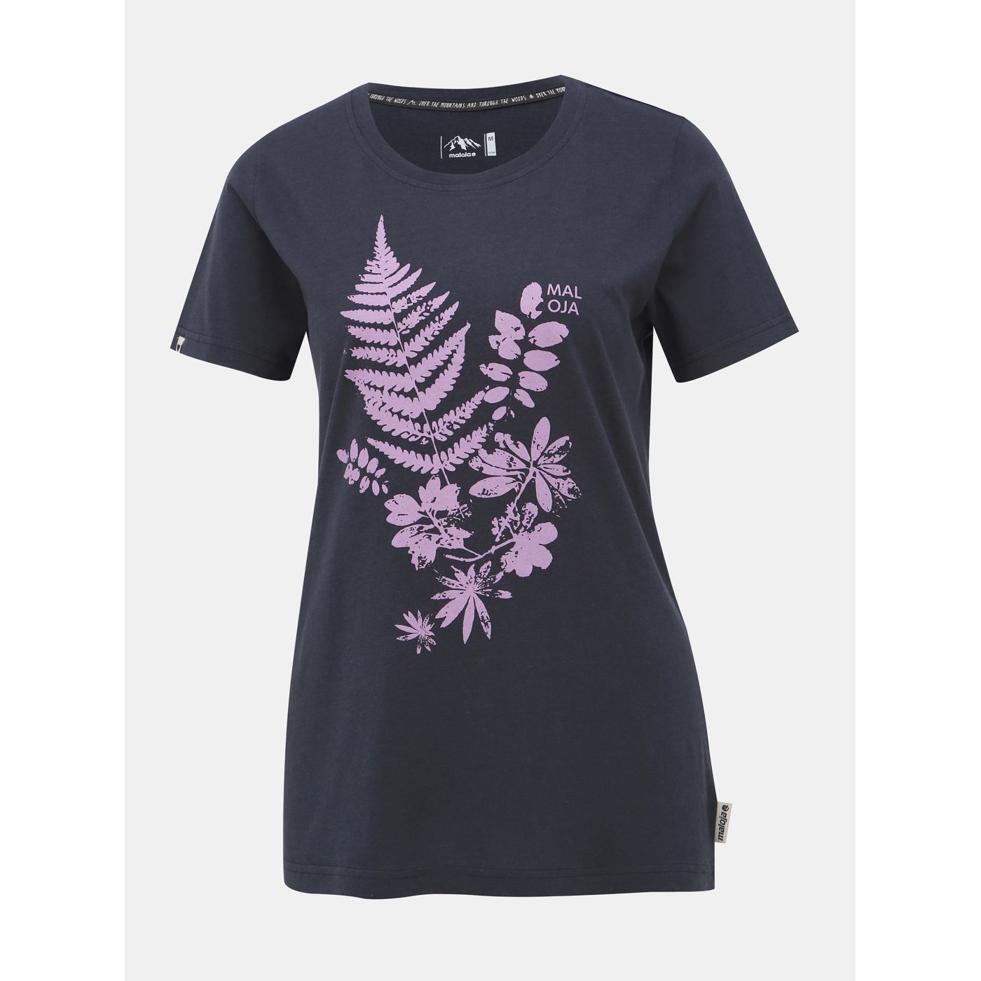 Dark blue women's t-shirt with maloja severine print