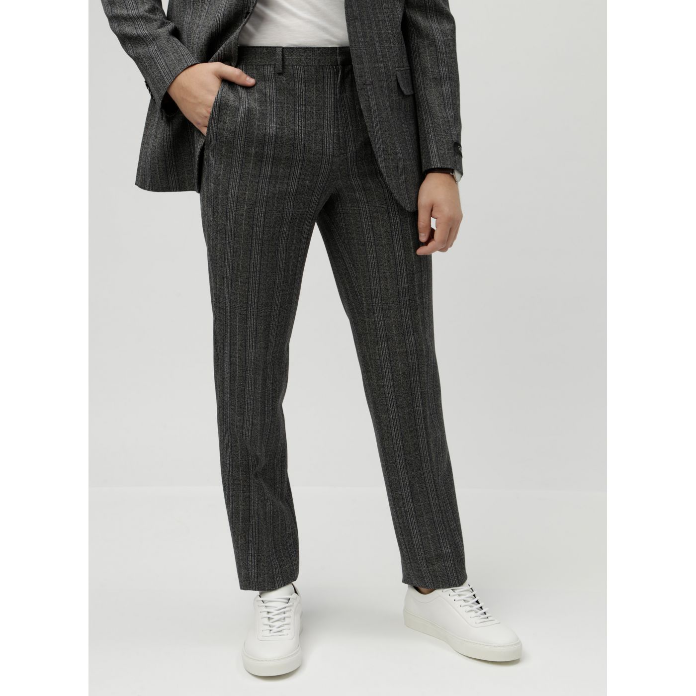 Burton Menswear London Pow Grey Plaid Suit