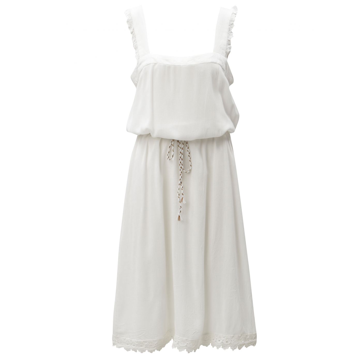 White dress with lace details Blendshe Karodal