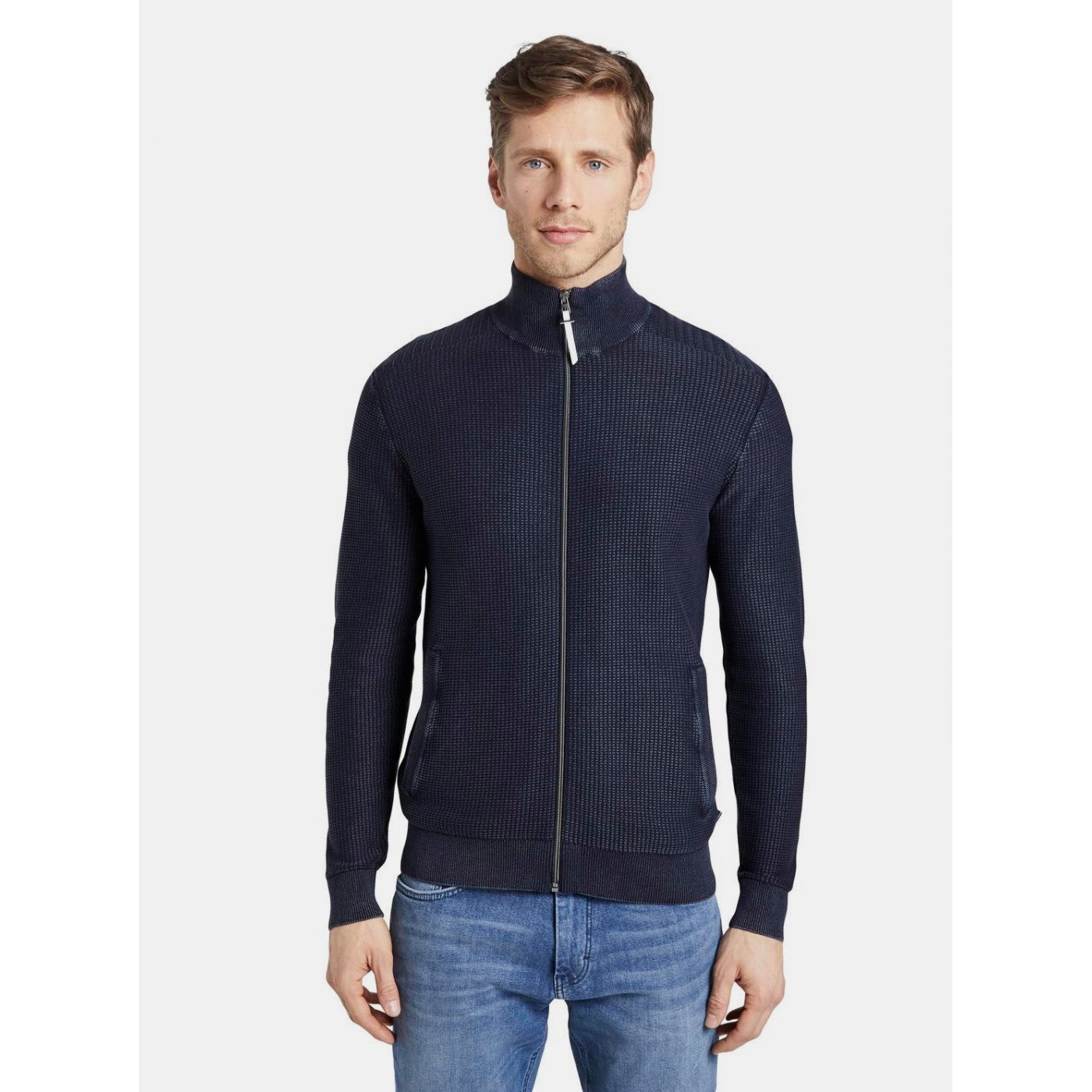 Tom Tailor's Dark Blue Men's Zip Sweater