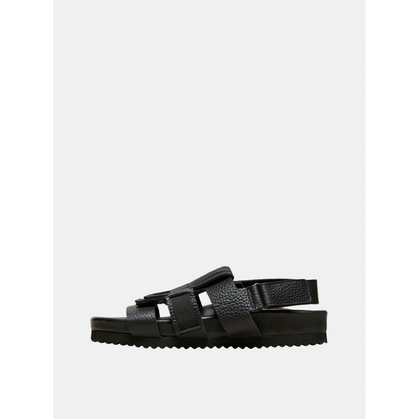 Black Leather Sandals Selected Femme Kiltie