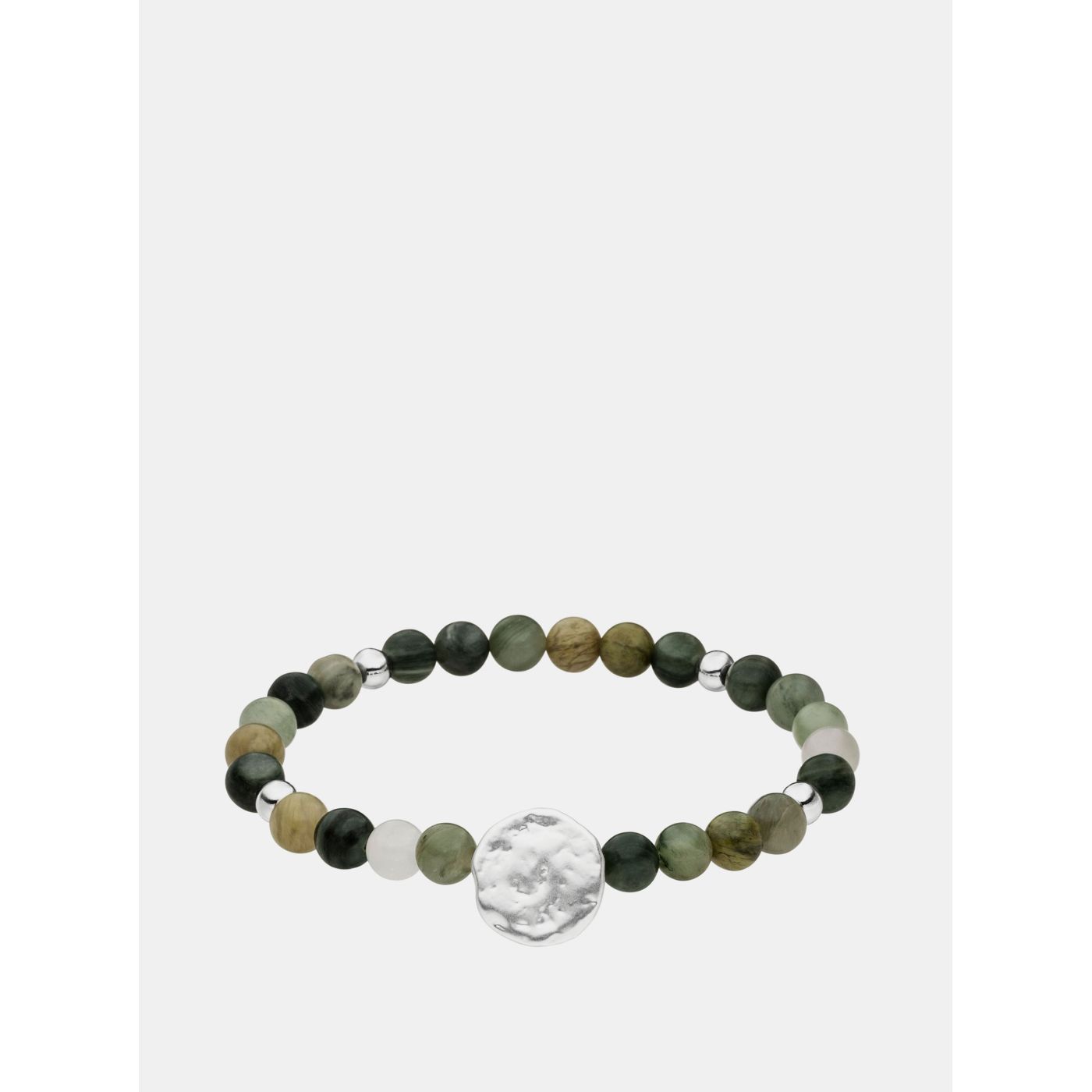Bracelet with beads in green and silver tamaris