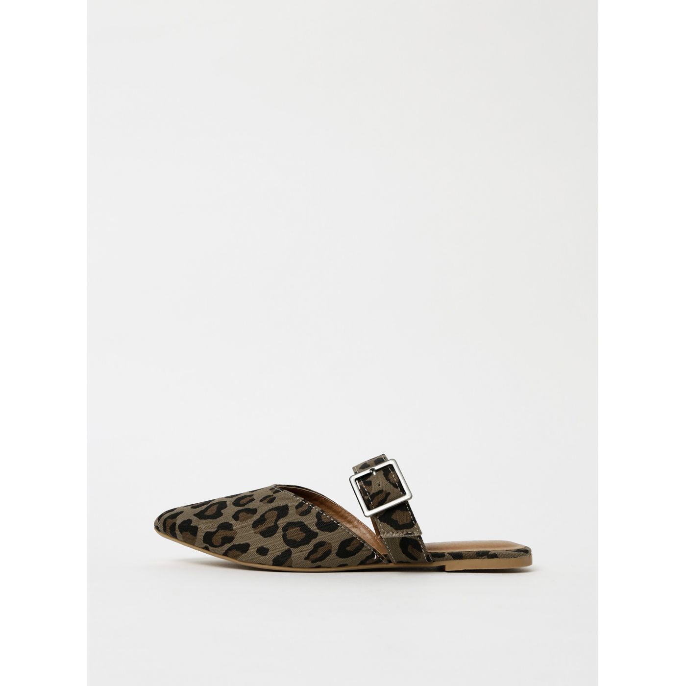 Khaki Slippers with Leopard Pattern Pieces Nua