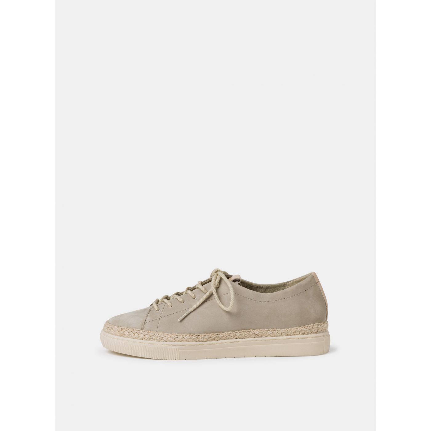 Beige suede sneakers on Tamaris platform