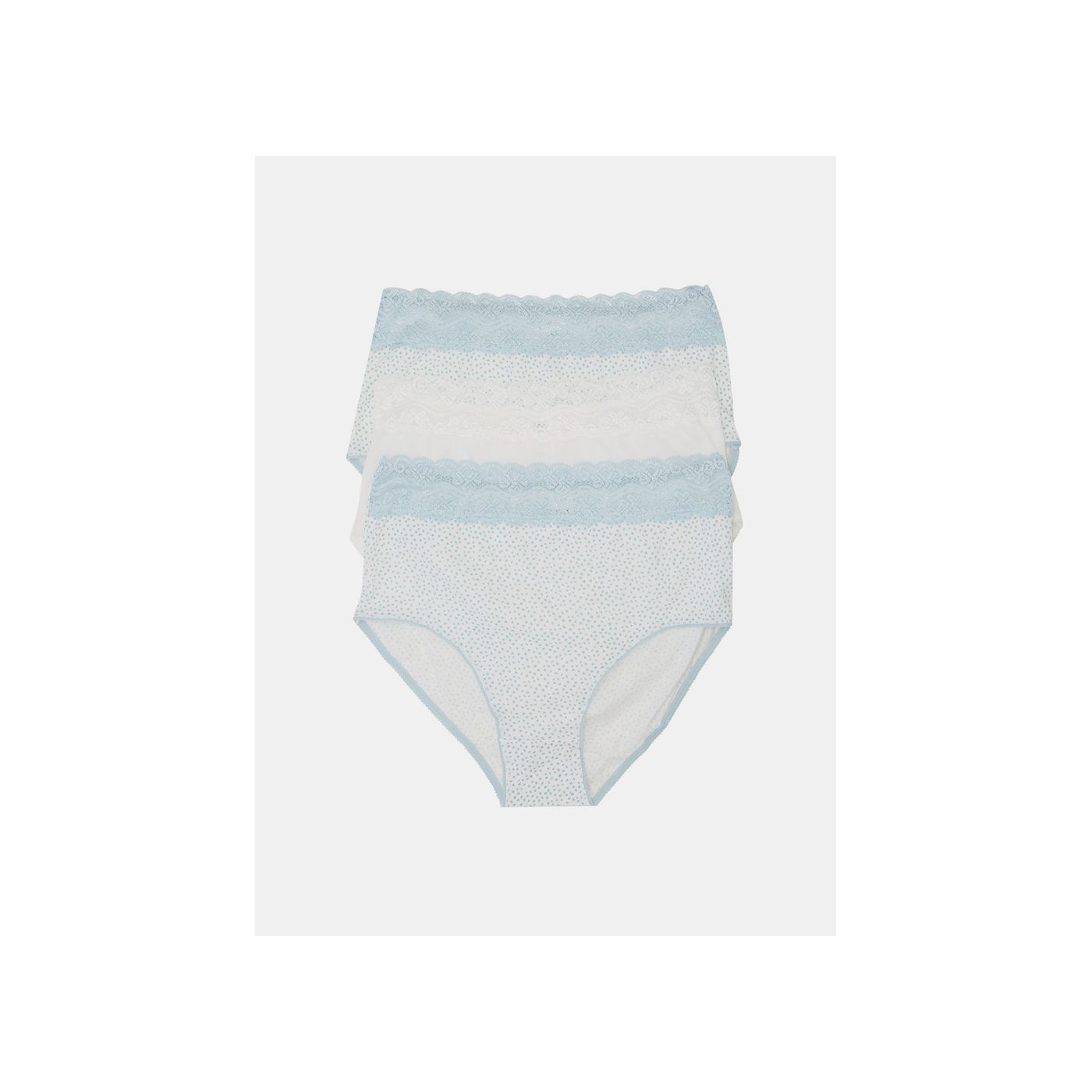 M&Co Set of Three Blue And White Patterned Briefs