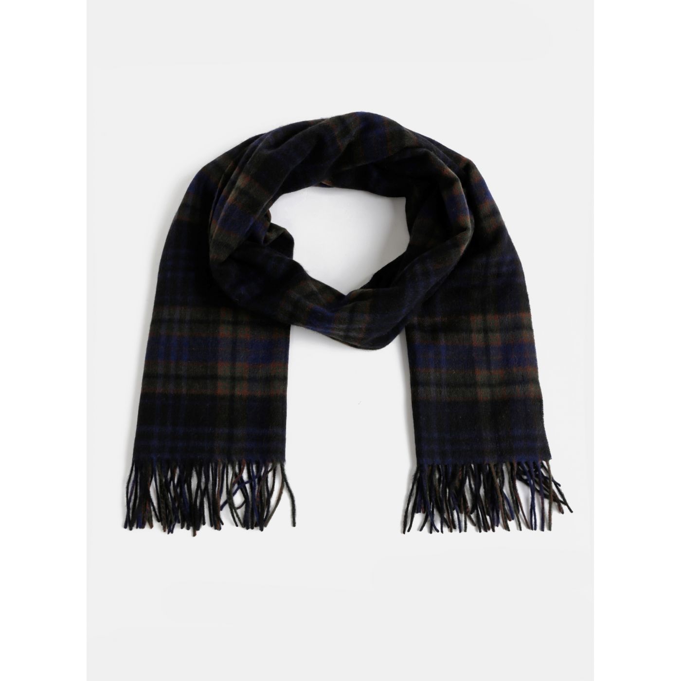 Black Checked Wool Scarf Selected Homme Time