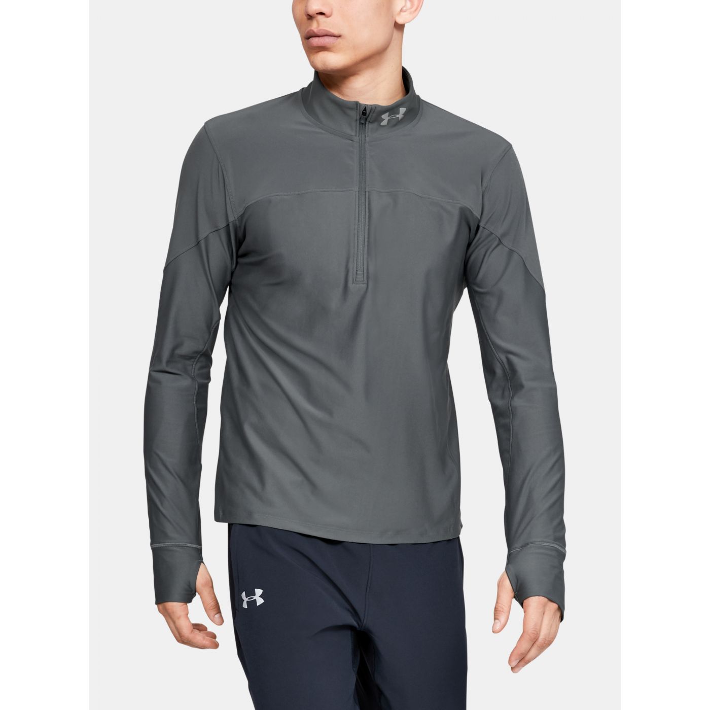 Under Armour QUALIFIER HALF ZIP-GRY T-SHIRT