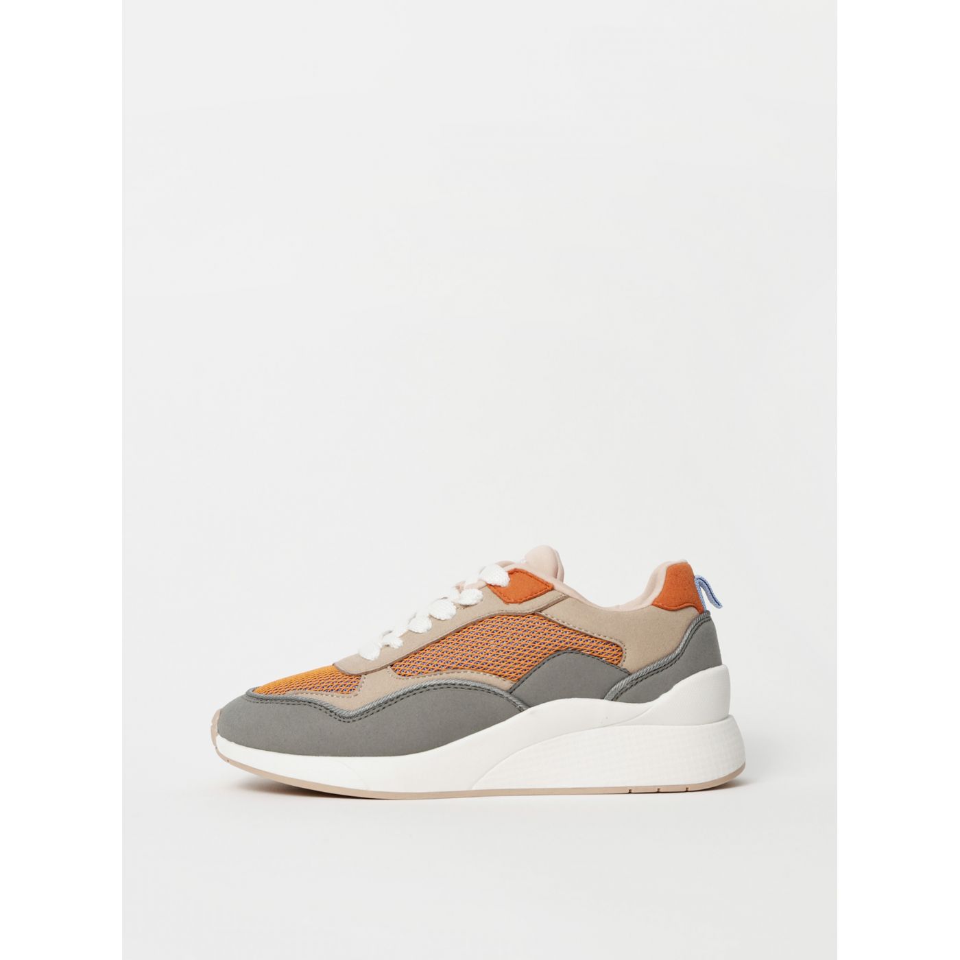 Grey-orange sneakers in suede vero MODA Linea