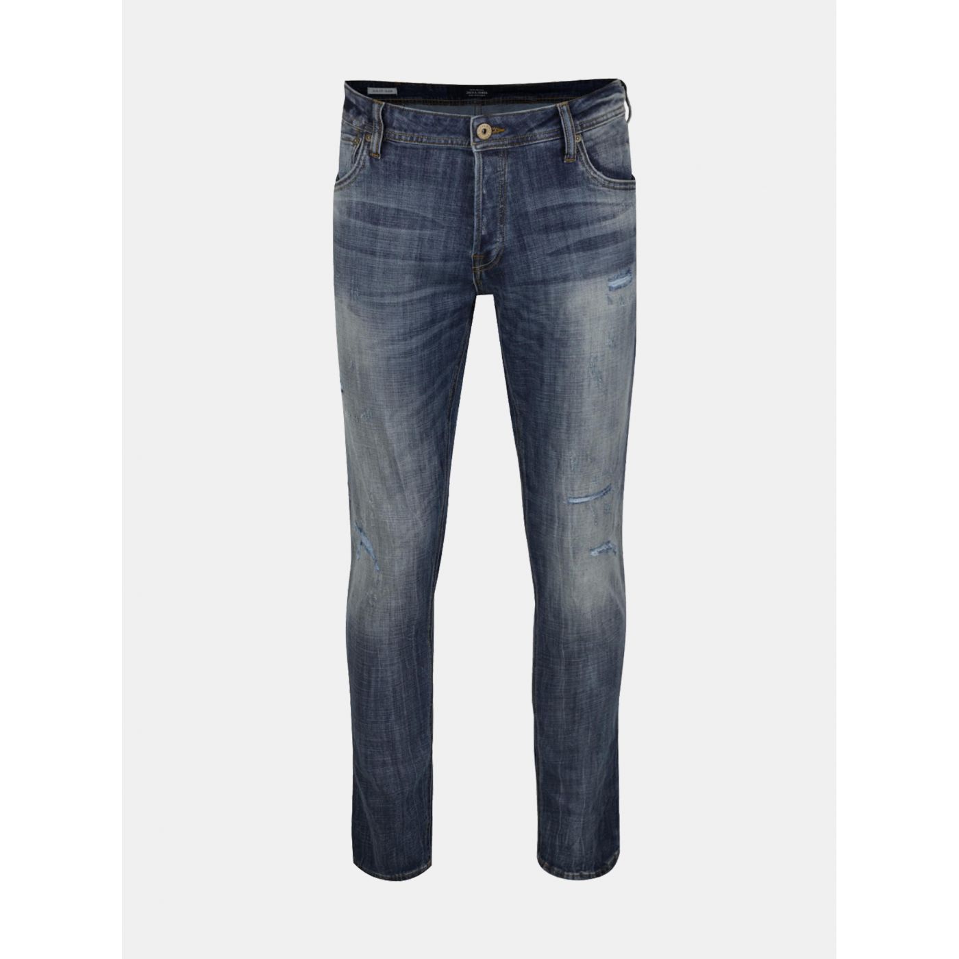 Blue slim fit jeans with a torn Jack & Jones Glenn effect
