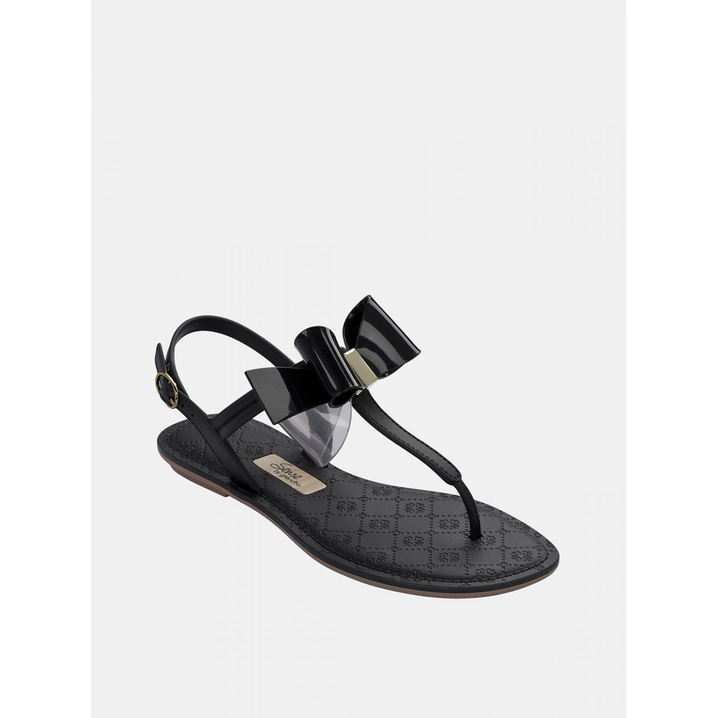 Black sandals with Grendha bow