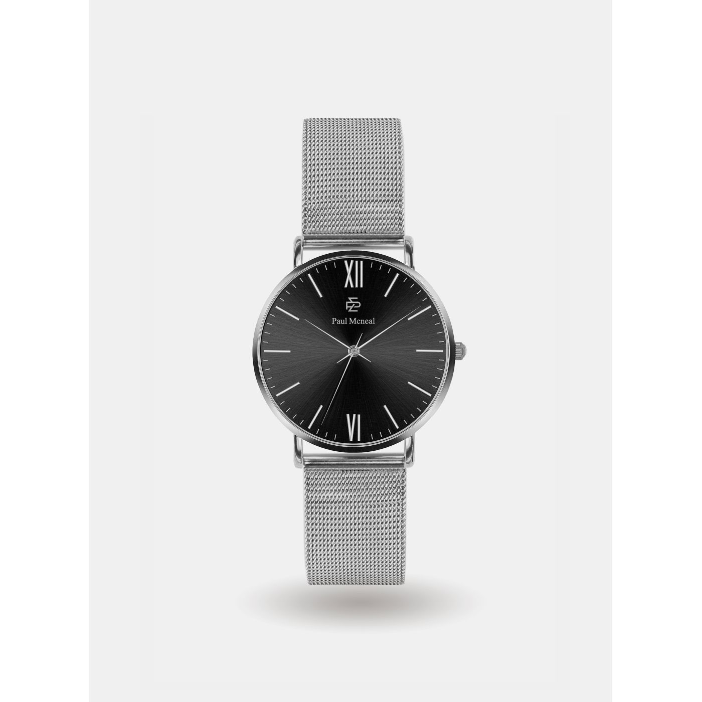 Men's watch with stainless steel belt in silver Paul McNeal