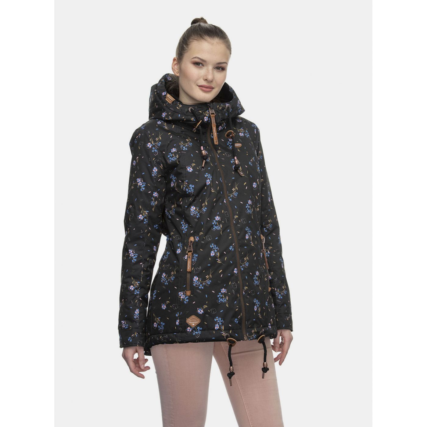 Black Women's Flowered Winter Ragwear Jacket