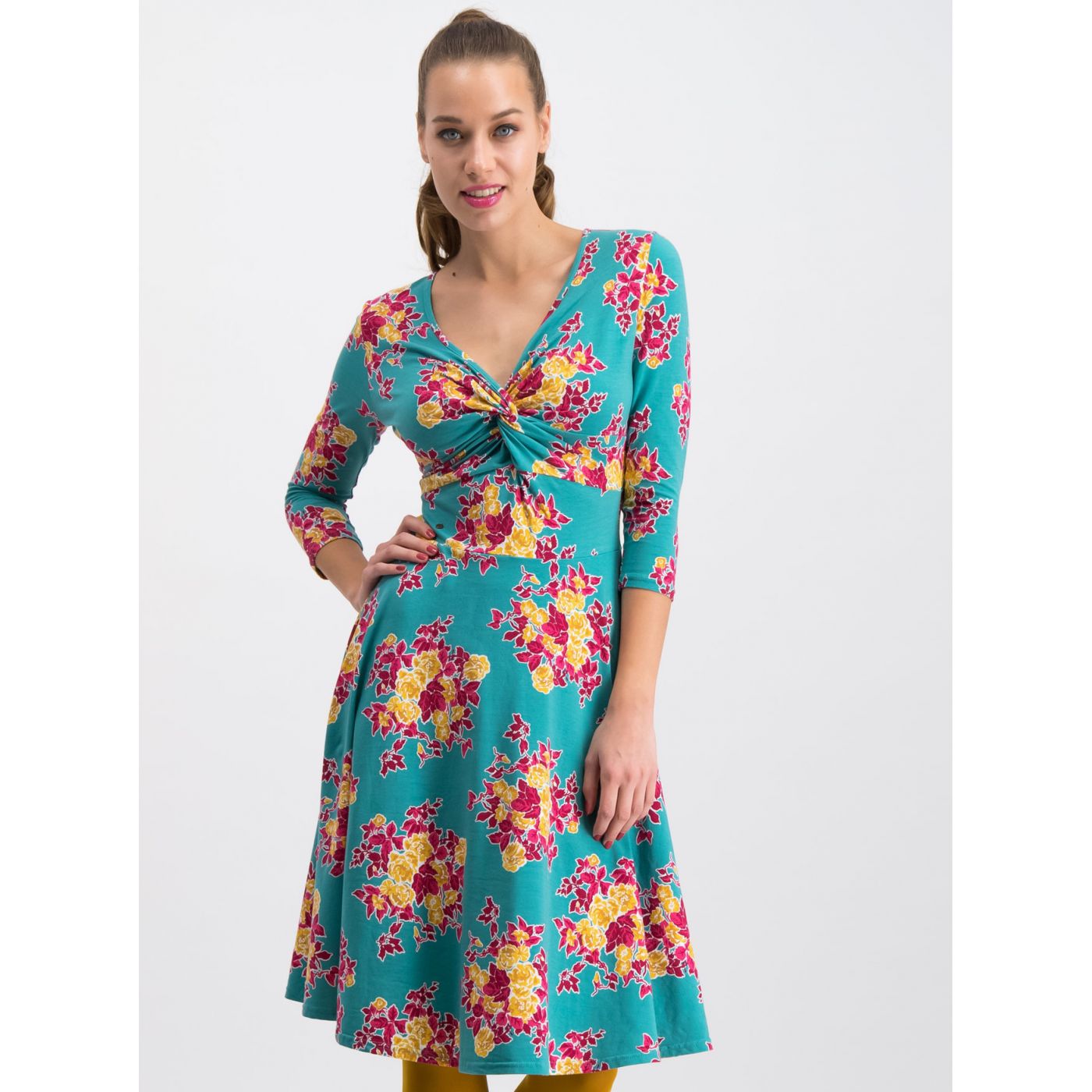 Blutsgeschwister Cold Days Green Floral Dress