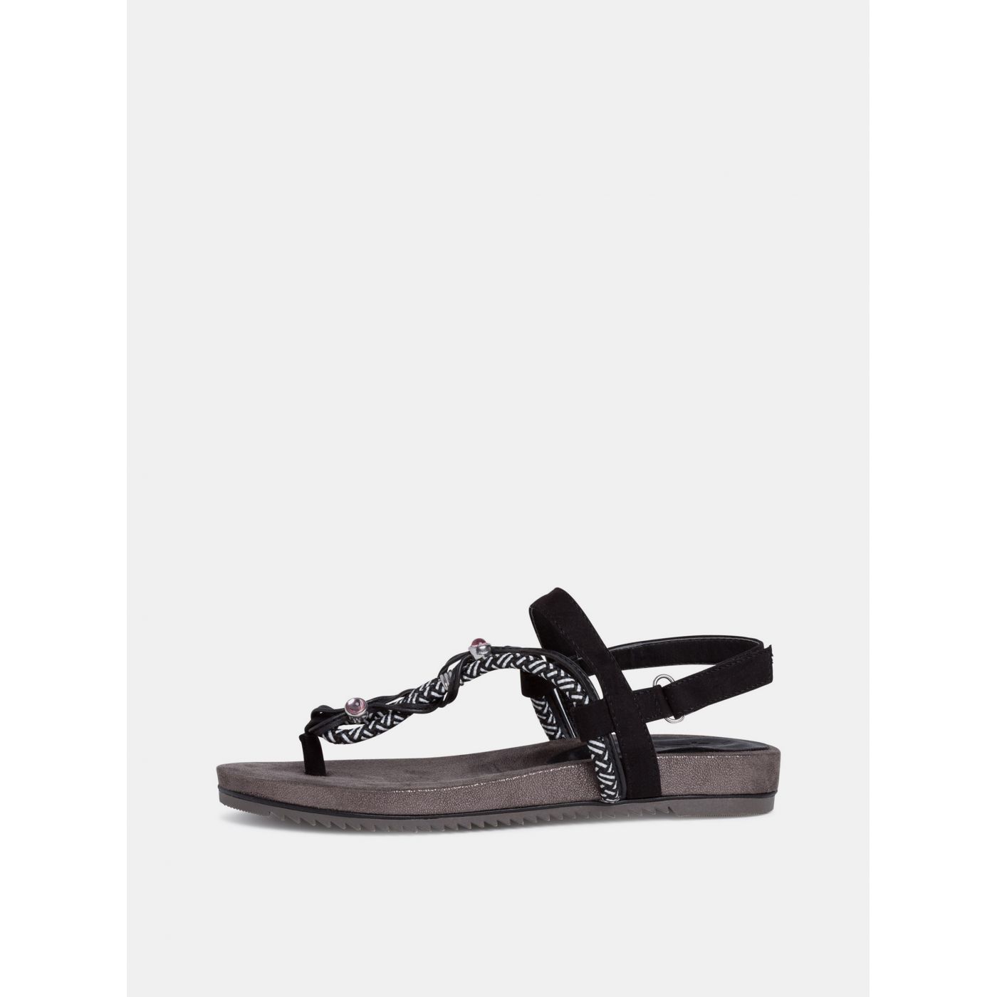 Black sandals with decorative details Tamaris