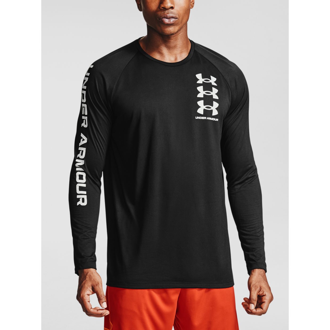 Under Armour TECH TRIPLE LOGO LS-BLK T-shirt