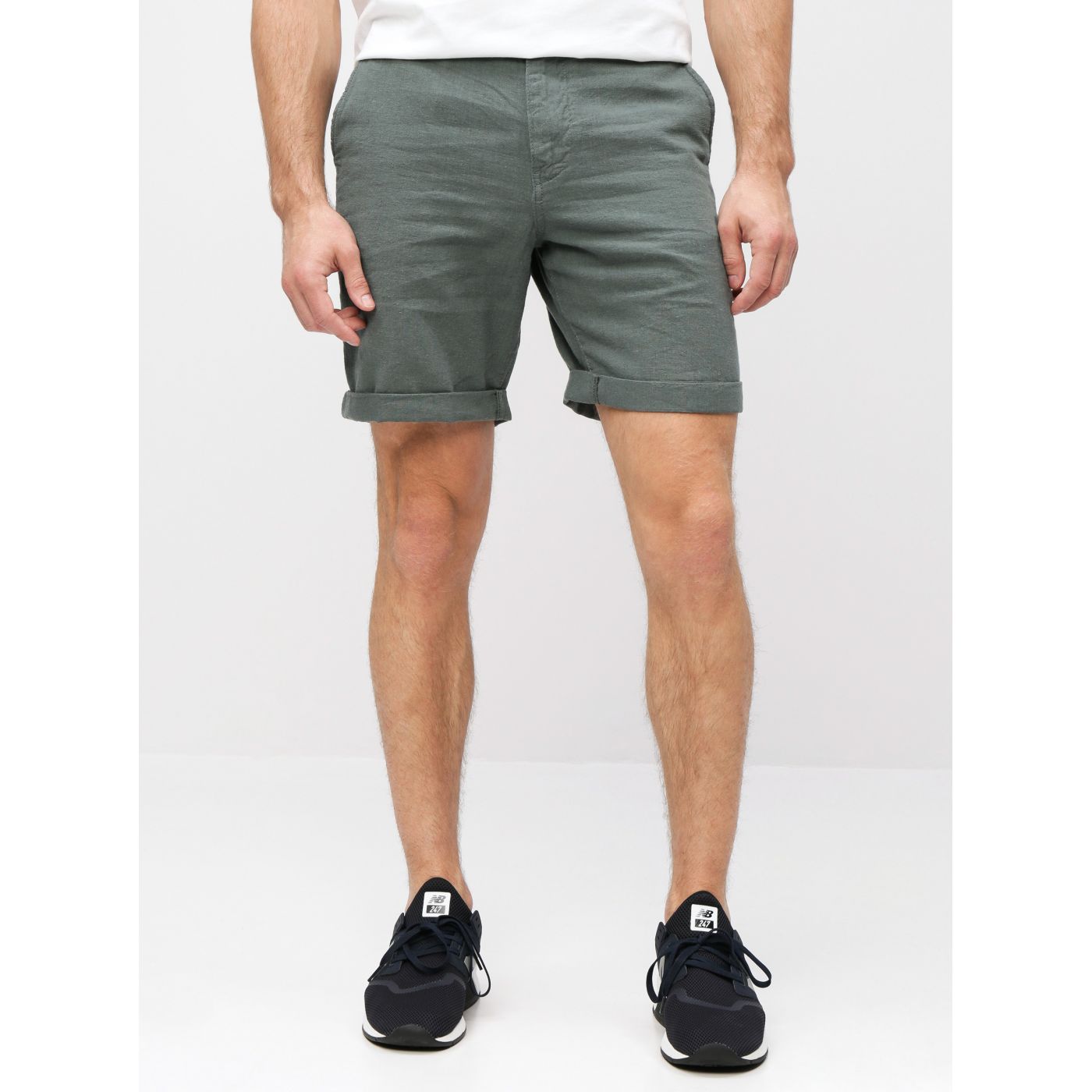 Green Linen Chino Shorts Selected By Homme
