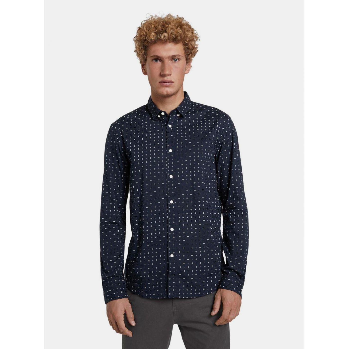 Tom Tailor Denim Dark Blue Men's Patterned Shirt
