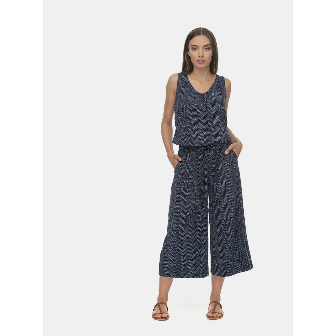 Dark Blue Patterned Jumpsuit Ragwear Knots