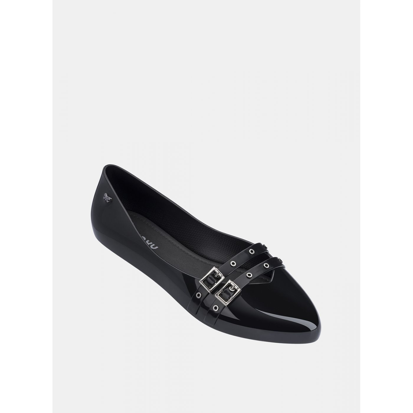 Black shiny ballerinas with Zaxy Chic straps