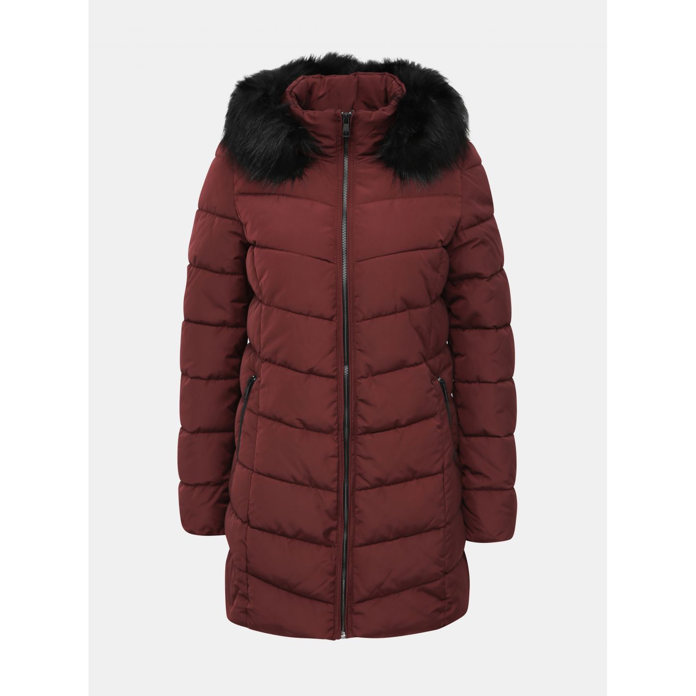Burgundy quilted jacket ONLY Minea