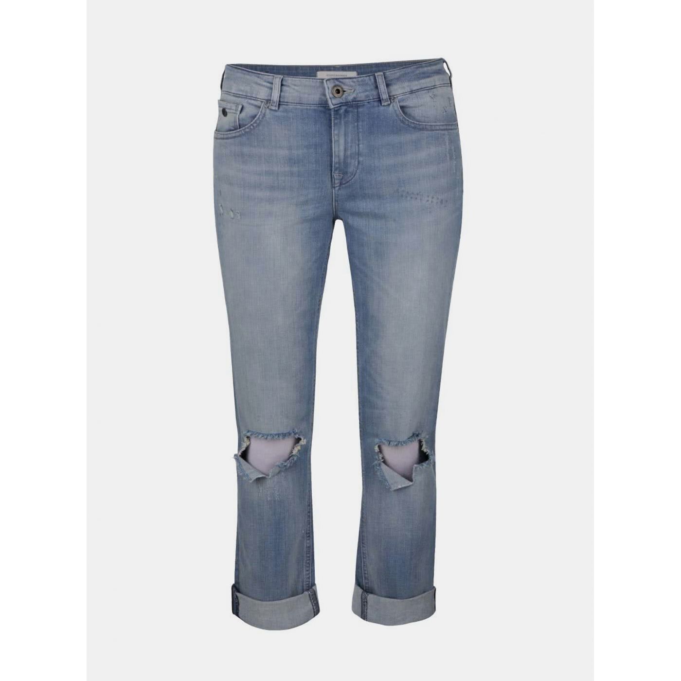 Light blue slim jeans with a torn Scotch & Soda effect