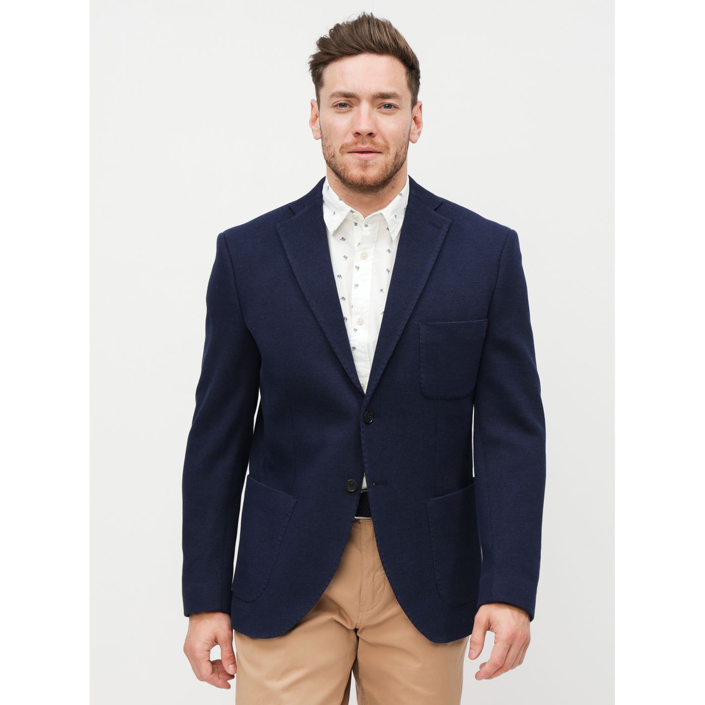 Dark Blue Slim Jacket Selected by Homme Milos