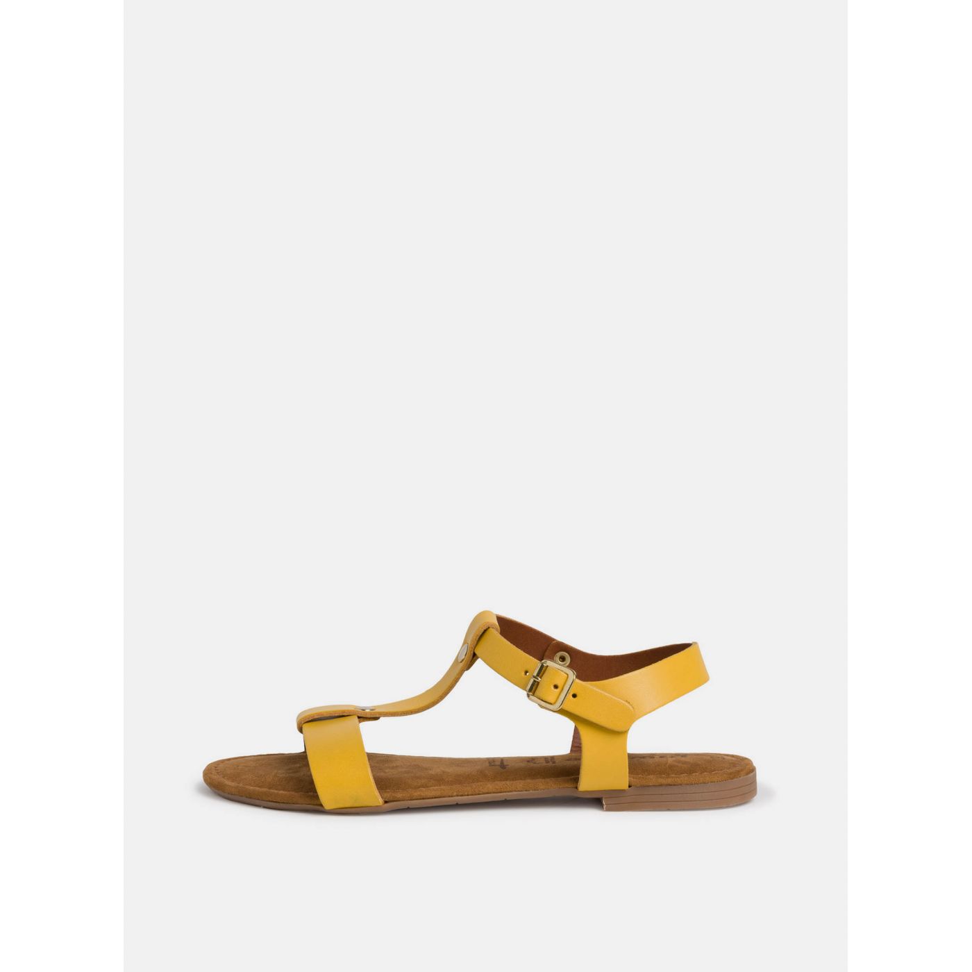 Tamaris Yellow Leather Sandals