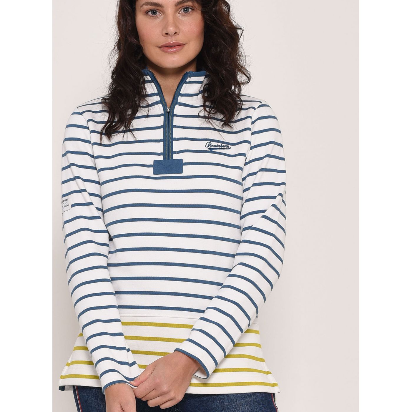 Brakeburn Blue-White Striped Sweatshirt