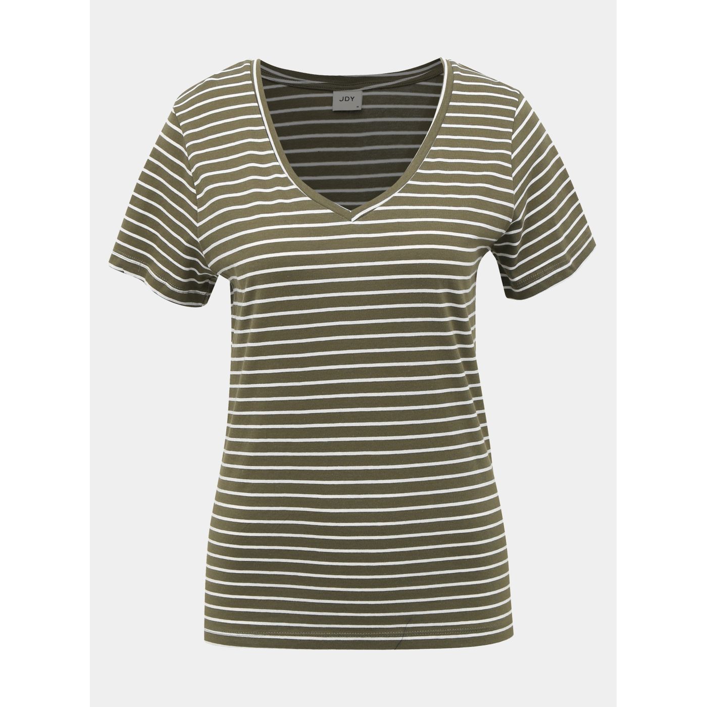 Khaki striped basic T-shirt Jacqueline de Yong Best Live