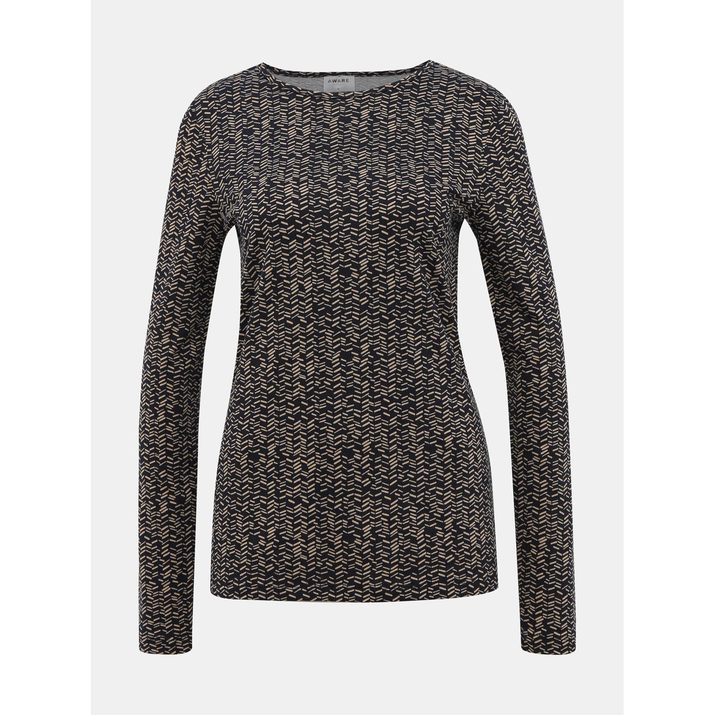 Dark blue patterned t-shirt AWARE by VERO MODA Klive