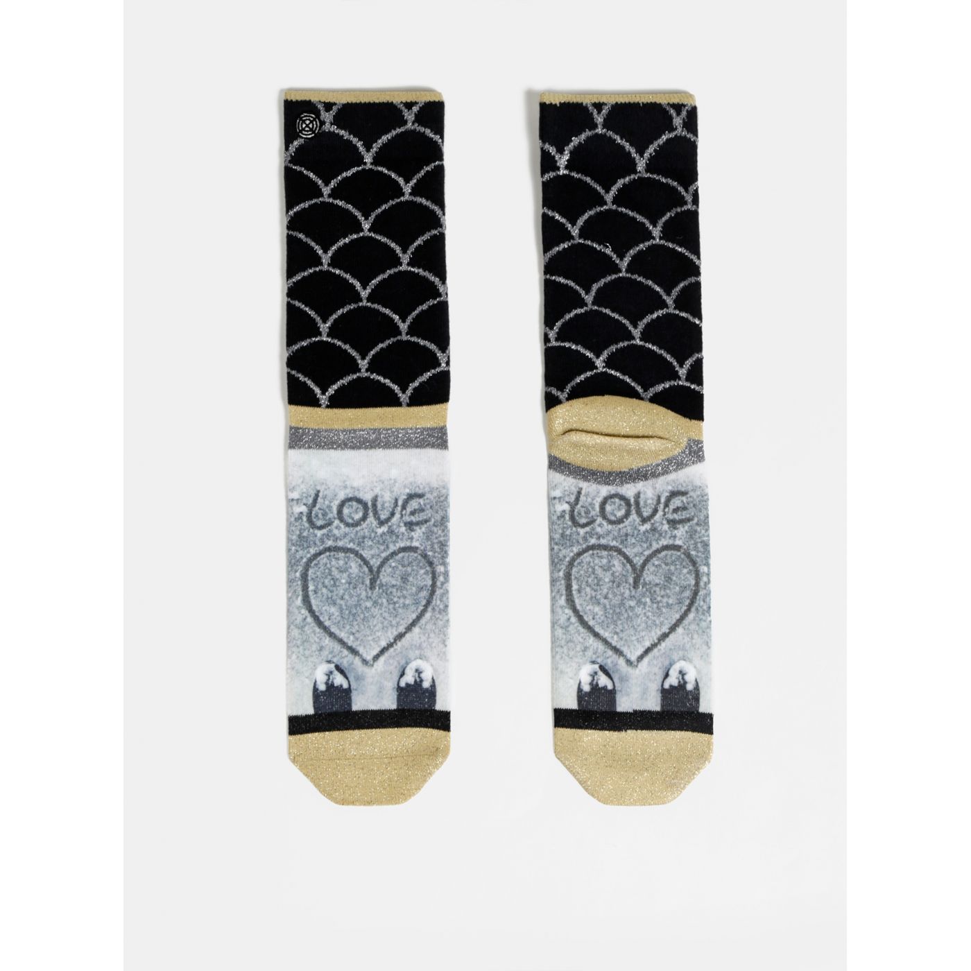 XPOOOS Women's Socks Grey-Black
