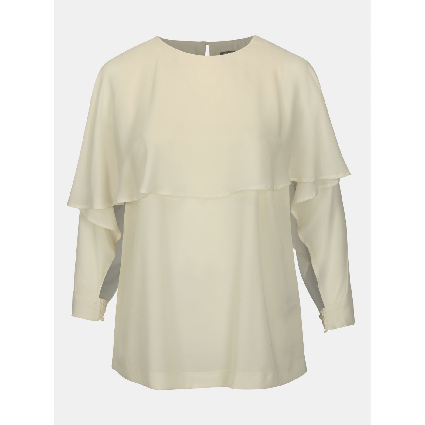 Ulla Popken Off-Sleeve Cream Blouse