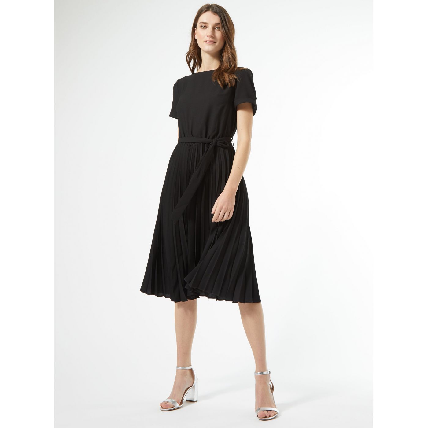 Black dress with pleated skirt Dorothy Perkins