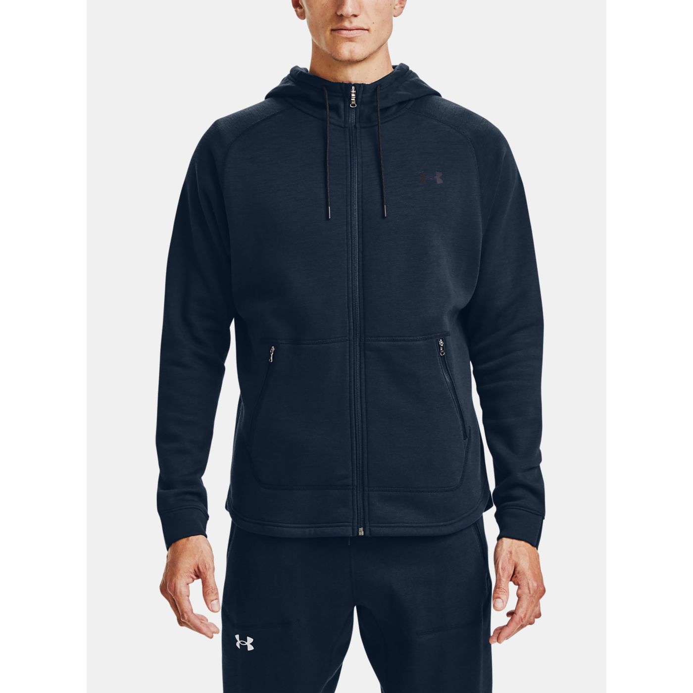 Hoodie Under Armour Charged Cotton FLC FZ HD-NVY