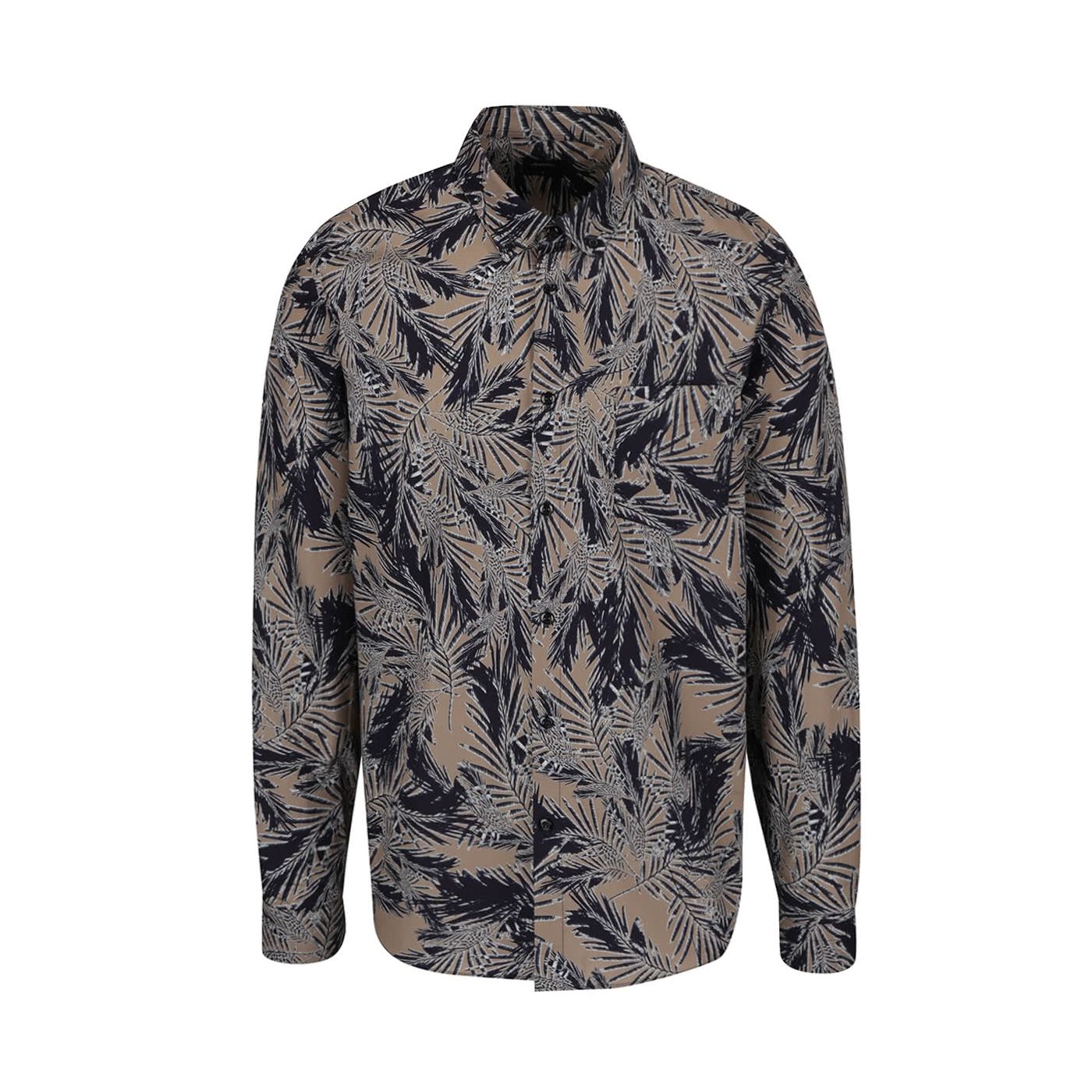 Burton Menswear London Blue-Brown Patterned Shirt