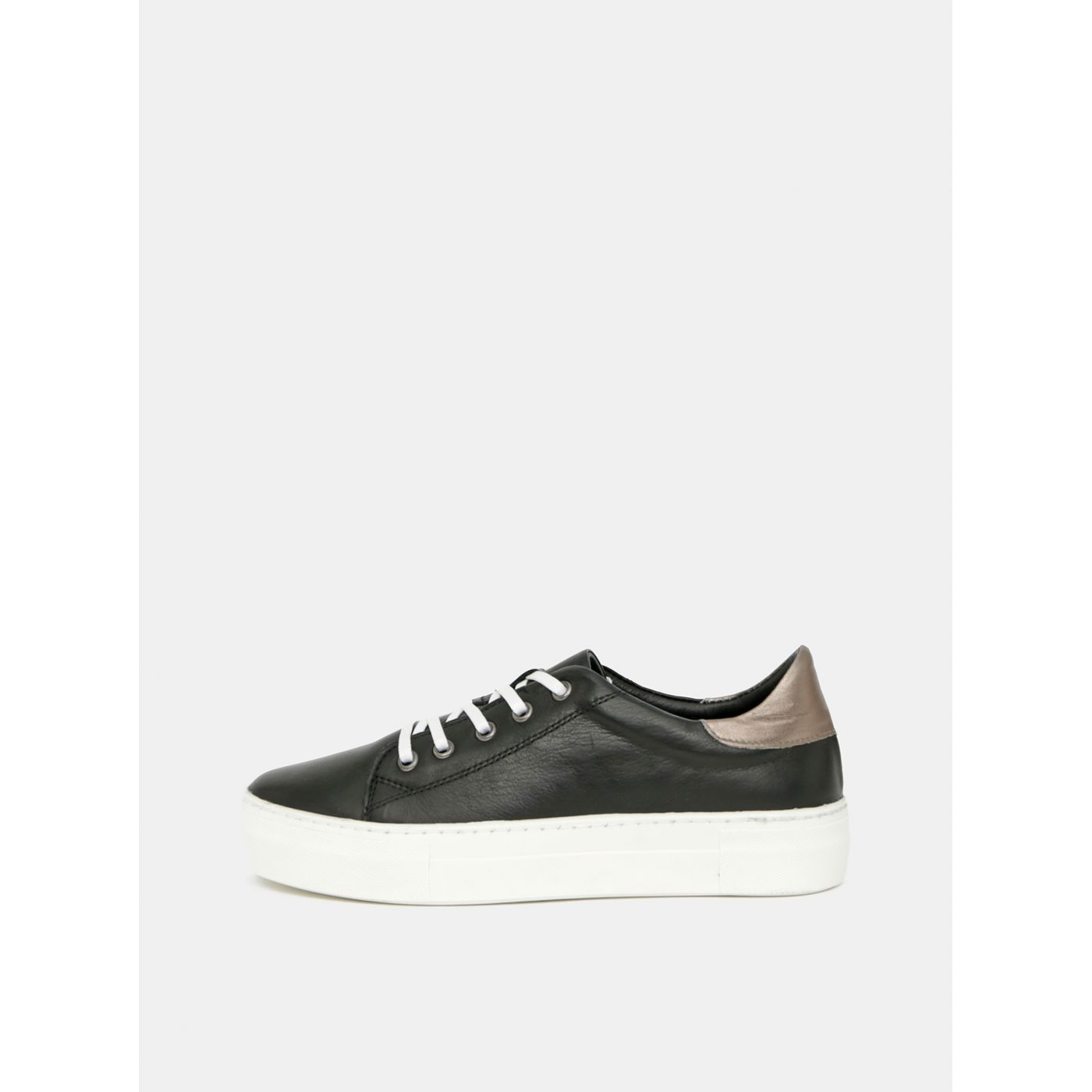 Black women's leather sneakers on wild platform
