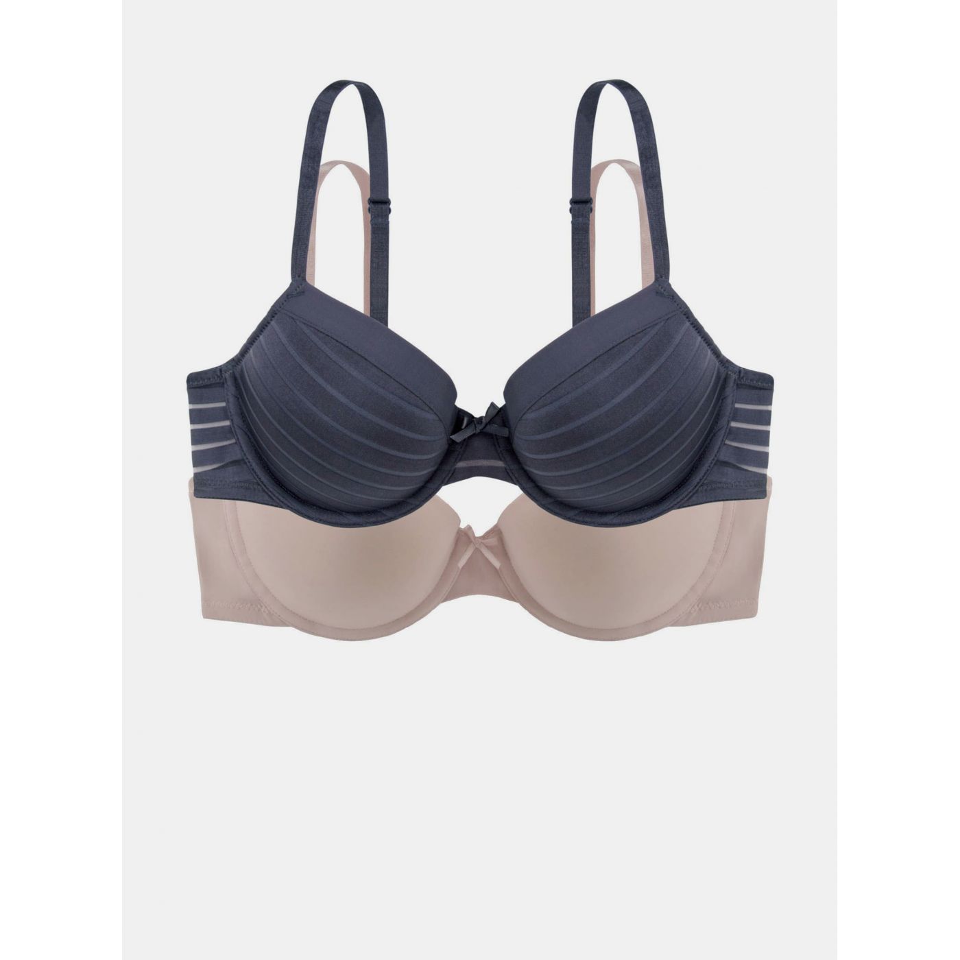 Dorina Louise's set of two bras in dark grey and pink
