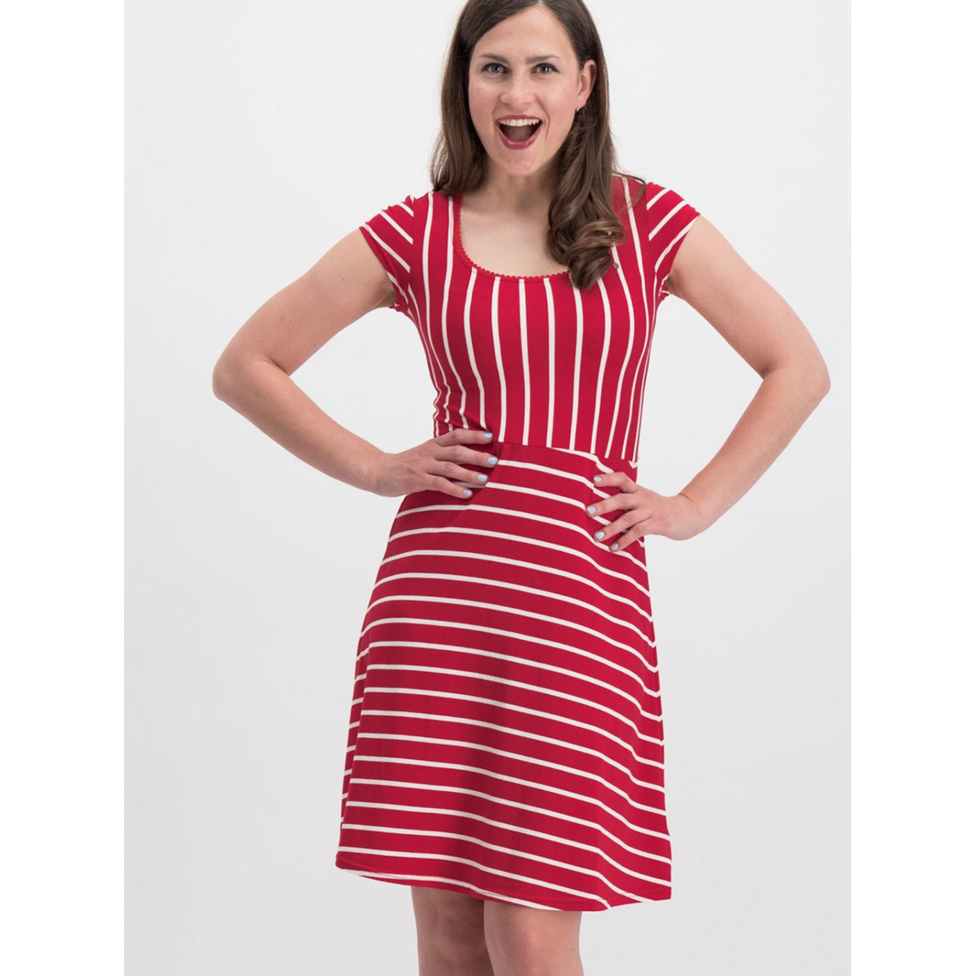Blutsgeschwister Logo Stripe Red Stripe Dress