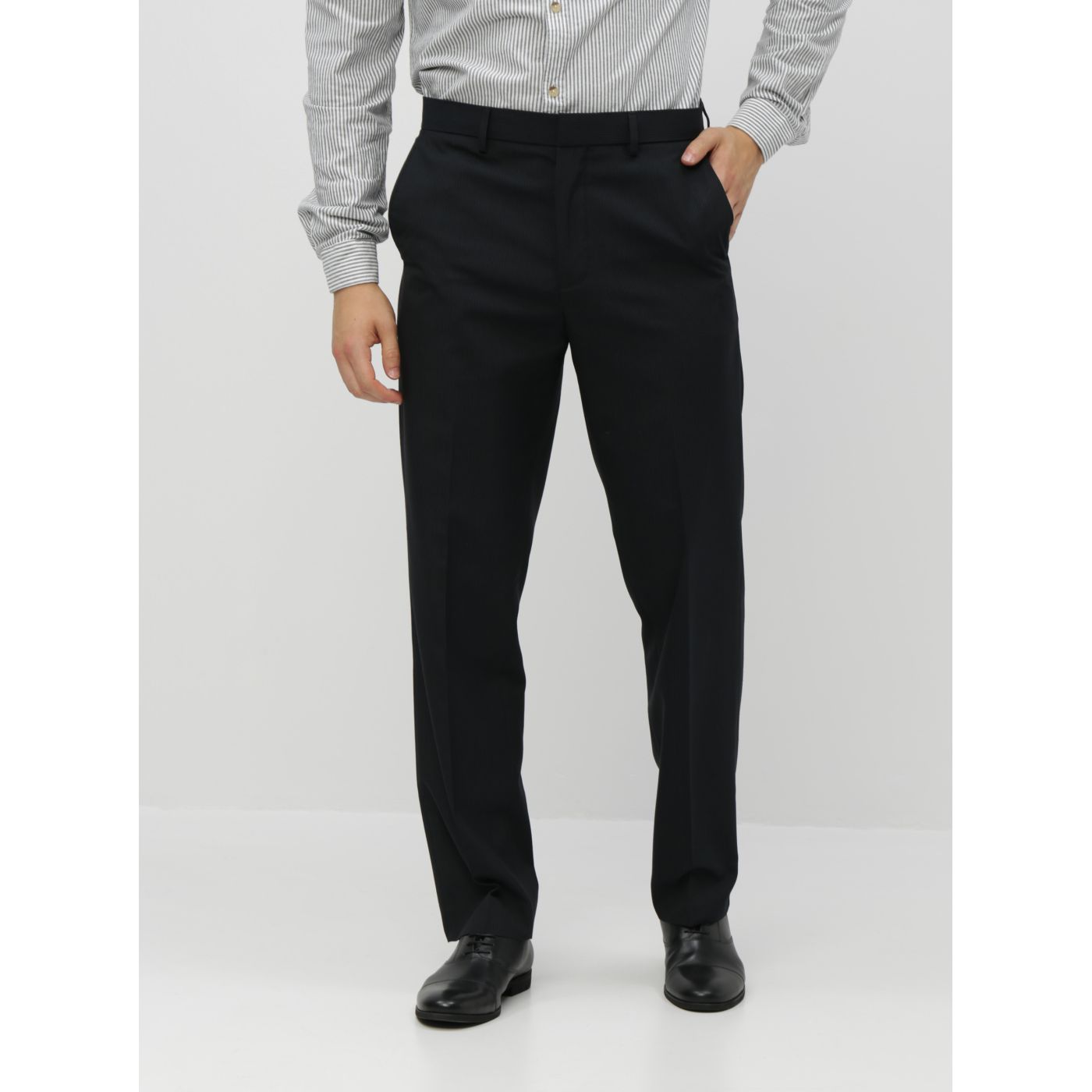 Black Striped Regular Fit Pants Burton Menswear London