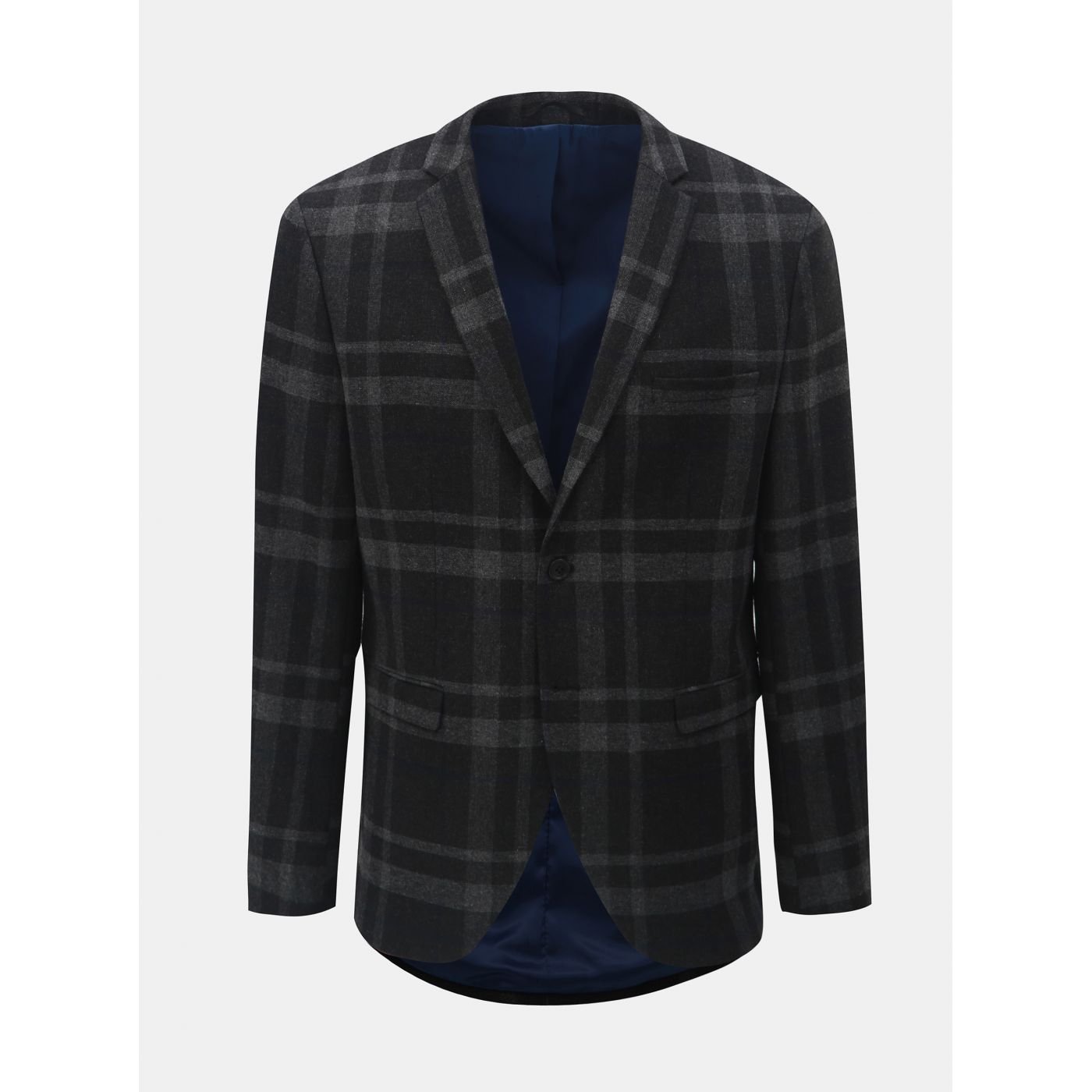 Dark Grey Woolen Plaid Suit Jacket Selected by Homme Mylojole
