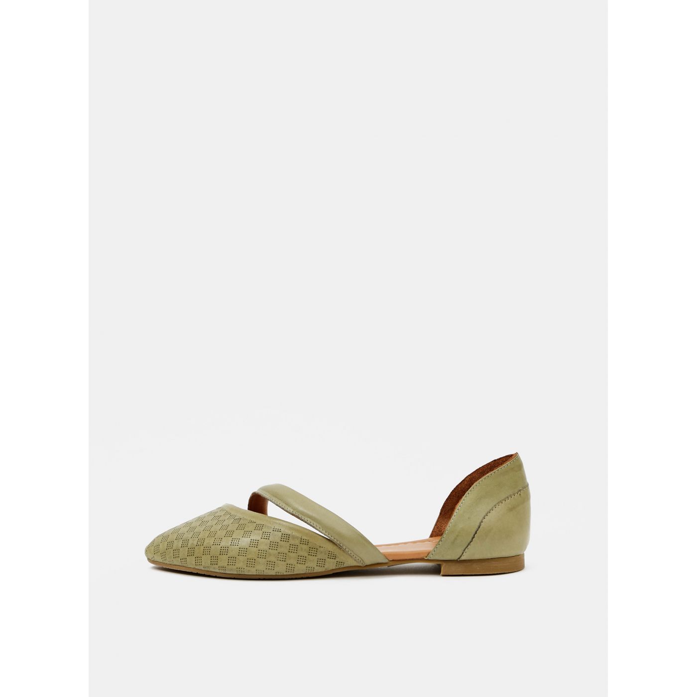 Wild Green Leather Ballerinas